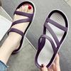 Maogu 2024 Black Slides Casual Beach Outdoot Female Ladies Jelly Shoes Women Summer Slippers Platform Flat Peep Toe Sandals 40