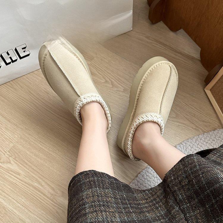Warm and Stylish Wool Platform Loafers for Autumn and Winter Home Wear