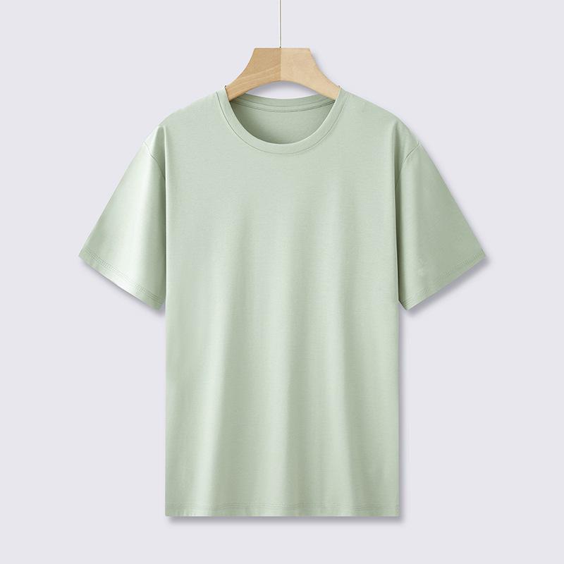 Мужская облегающая белая футболка Supima Cotton с короткими рукавами, круглым вырезом, легкая летняя модель