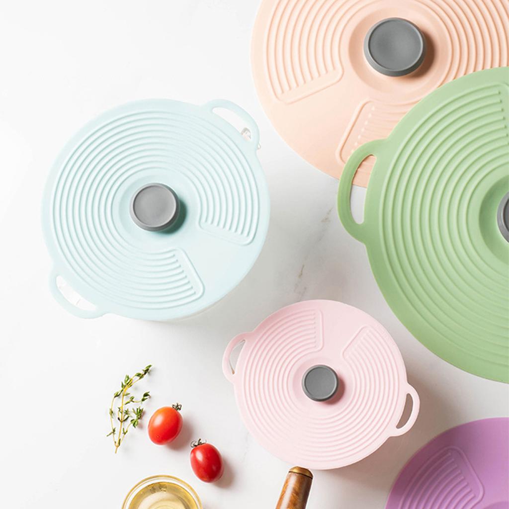 Leeseph Silicone Lids for Bowl, Reusable Sealed Suction Lids Fits Cups, Bowls, Plates, Pots, Pans, Food Storage Kitchen Gadgets