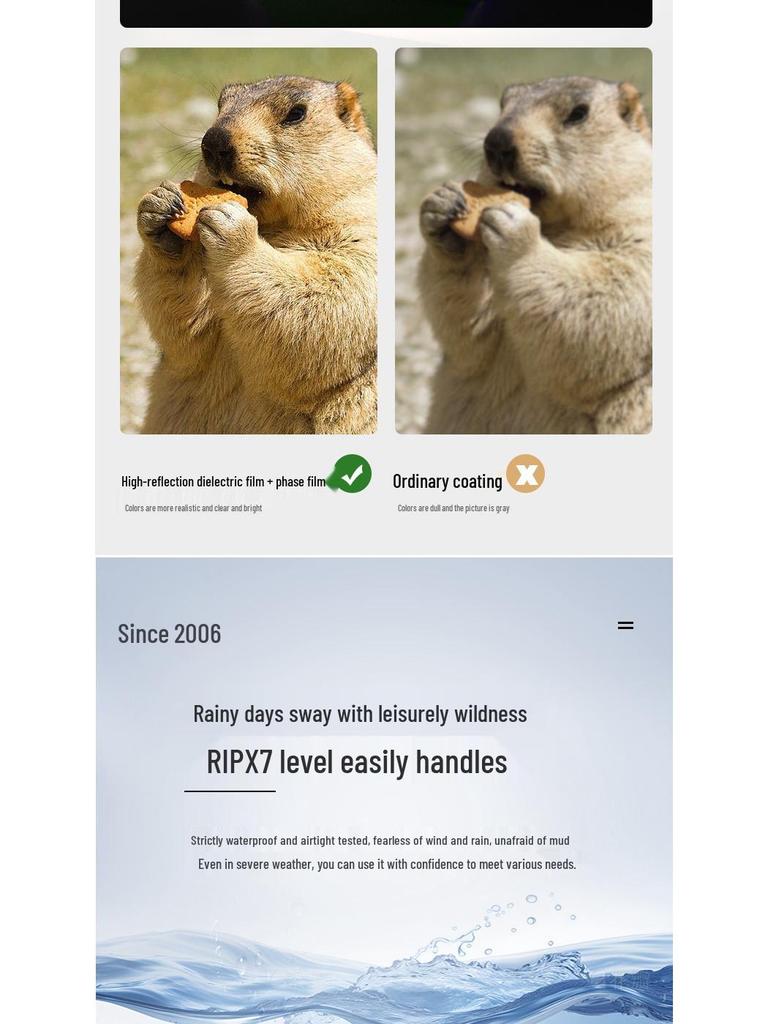 Водонепроницаемый, защищенный от запотевания бинокль 10x50 ED высокой четкости с инфракрасным дальномером и морским компасом