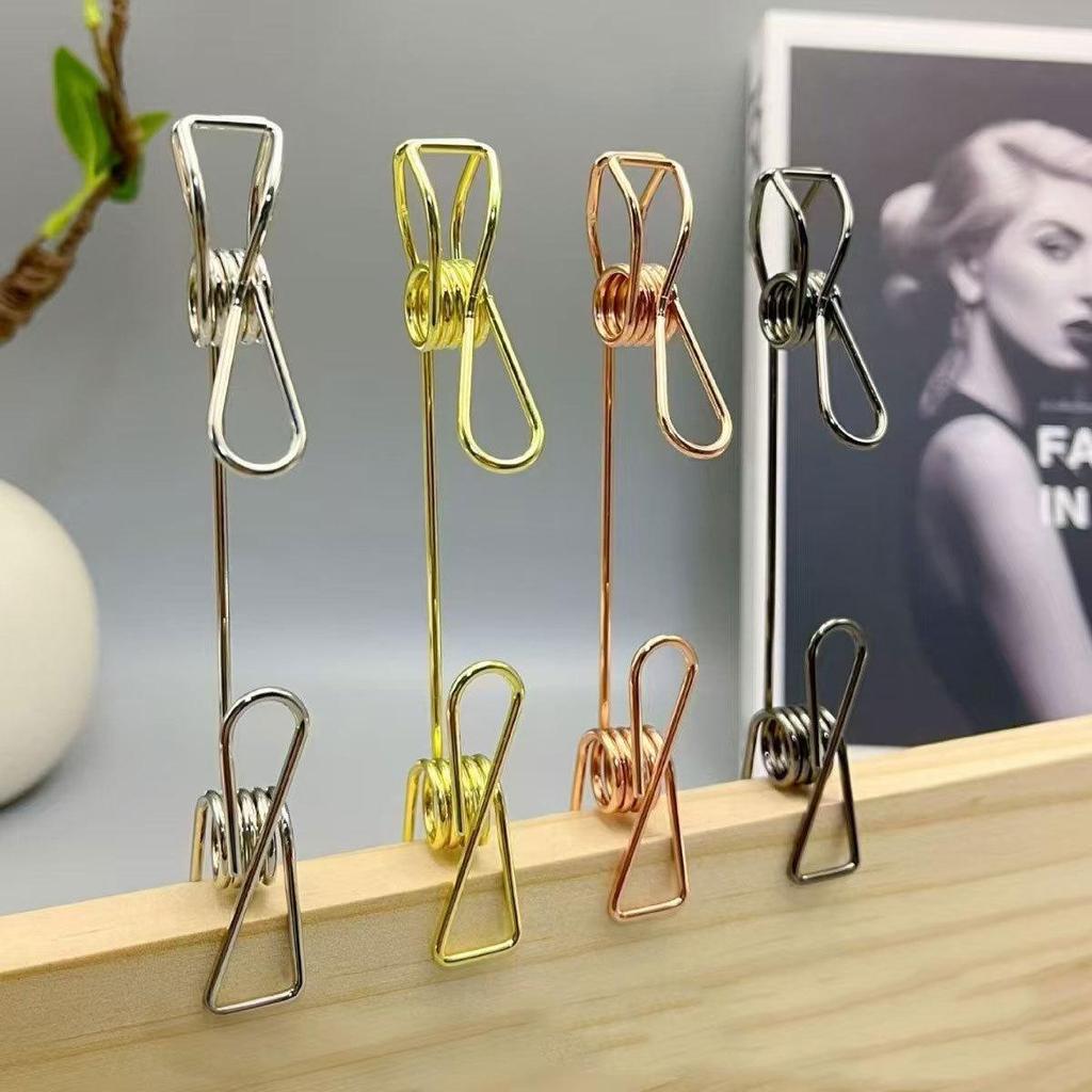 Multi-functional Double-head Metal Clip for Home Document Organization