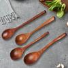 Japanese Wooden Spoon Long Handle Ramen Spoon Baby Eating Spoon Drinking Porridge Spoon Household Wood Tableware Round Spoon