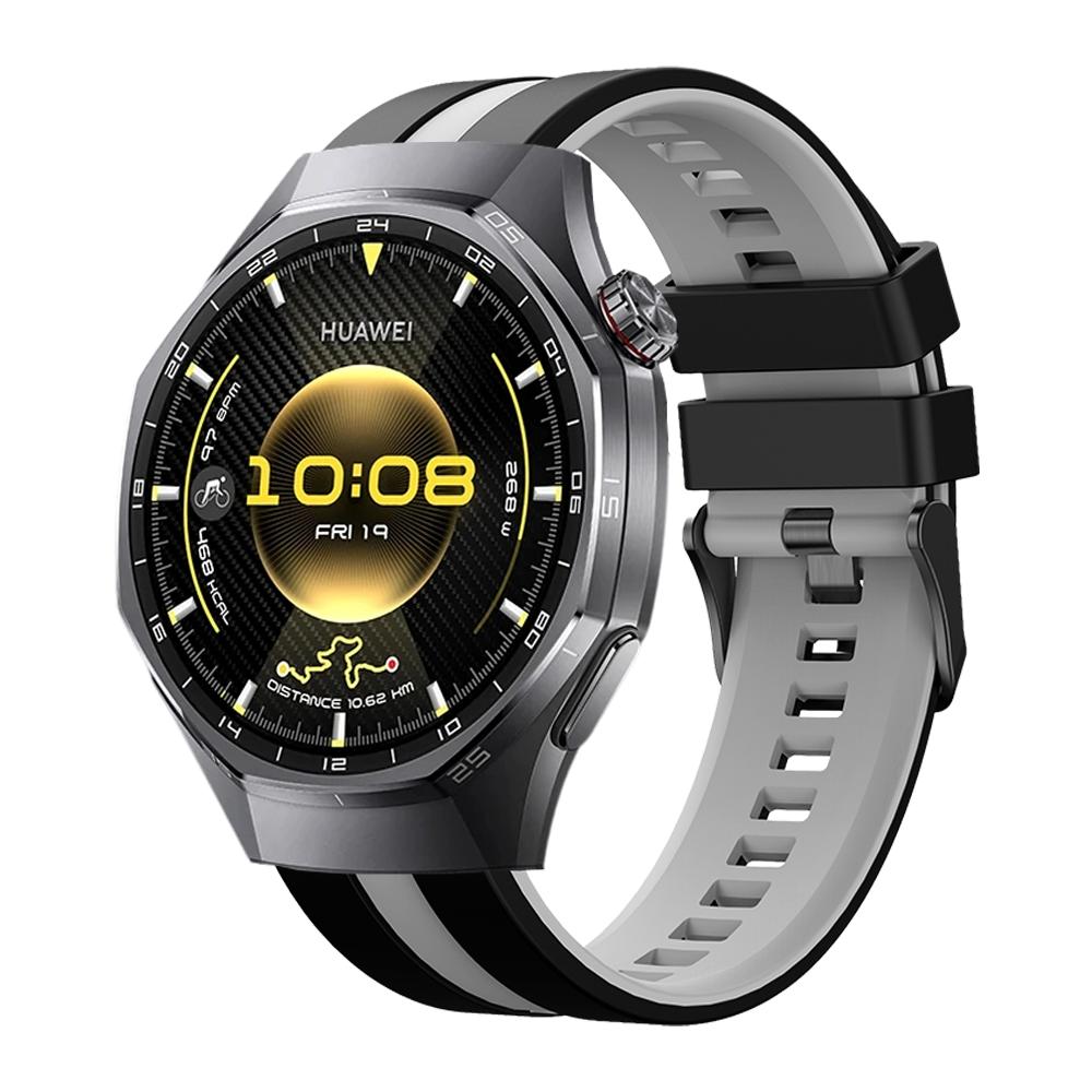 Двухцветный силиконовый ремешок, совместимый с Huawei Watch GT6 46 мм. Мягкий, дышащий сменный ремешок для запястья для Huawei GT5 GT4 GT3 46 мм