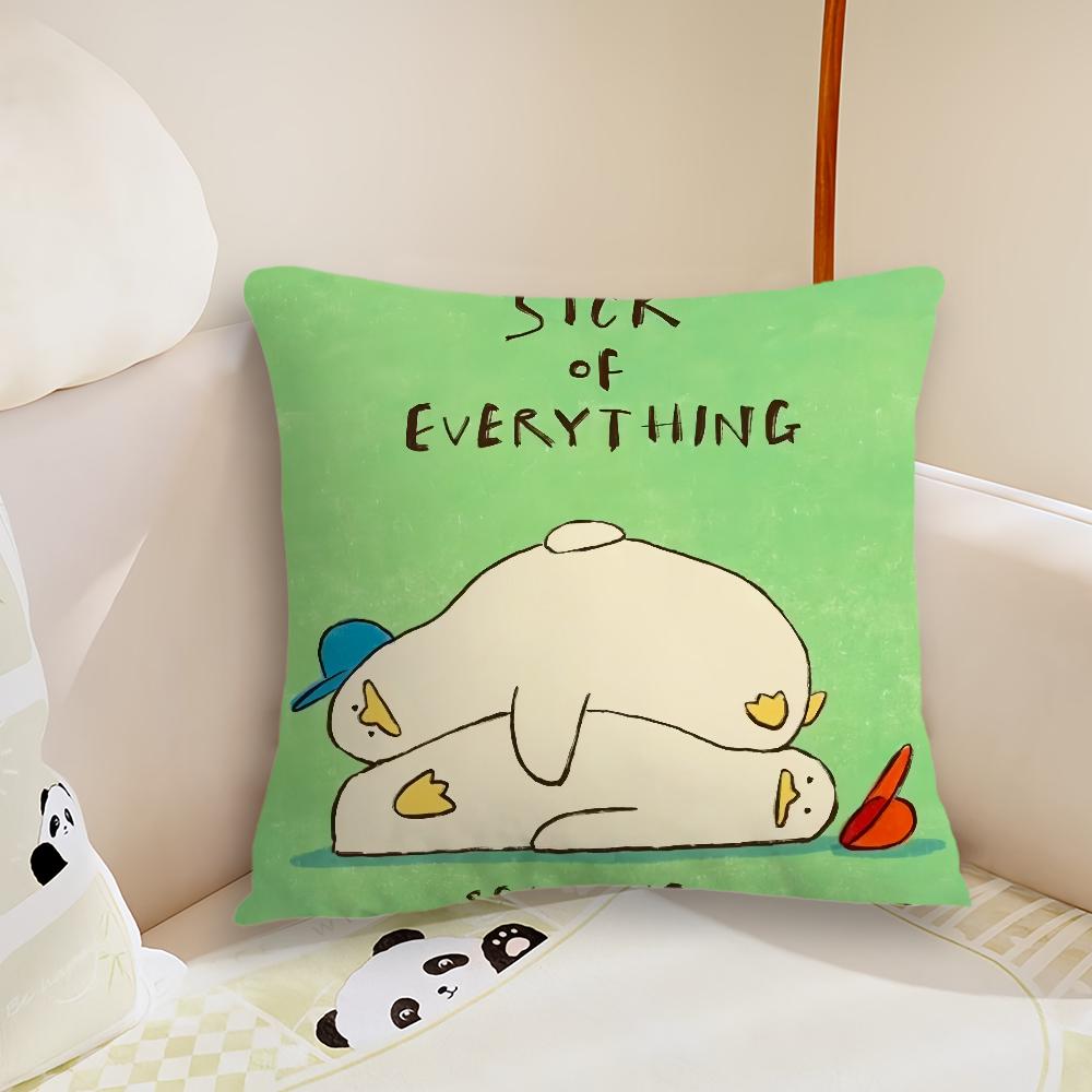 SSEBONG ART cushion cover Pillow Case Plush Fabric Soft Double Sided Print Sofa Cushion Cover Throw Pillow Covers