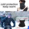 1Pc Lining Windproof Neck Scarves Warmer Polyester Thickened Solid Color Fashion Face Mask Keep Warm