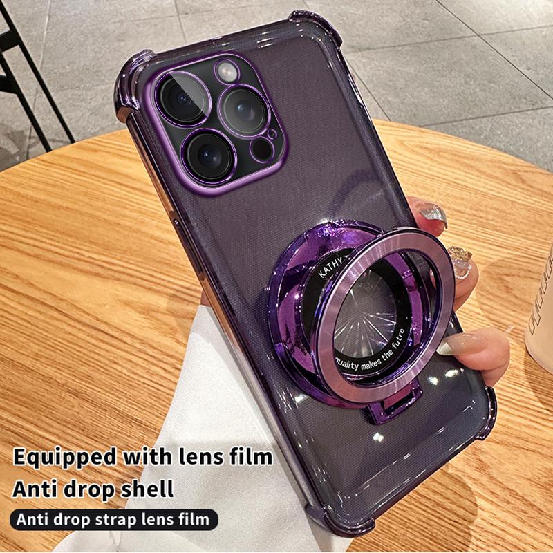 Противоударный чехол-подушка безопасности с магнитной подставкой для iPhone 16 15 14 13 12 11 Pro Max Plus XR Samsung S25 S24 S23 S22 S21 Ultra Plus FE A16 A15 A55 A14 A34 A54