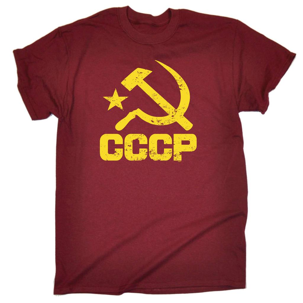 СССР Желтый - Мужская Забавная Новинка Футболка Топ Подарок 100% Хлопок Футболка Мужские Футболки Топ 100% Хлопок Футболка Мужские Футболки Топ Футболки