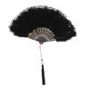 Vintage Folding Fan Feather Lace Chinese Craft Fans Dance Hand Fan Can DIY Feathers Fan Home Decoration