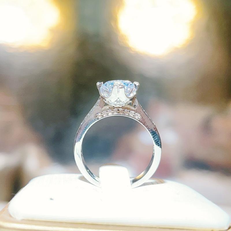 Кольцо с бриллиантом в цирконе, модное женское кольцо, ювелирное украшение, муассант, бриллиантовое кольцо