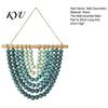 Modern Apartment Wall Hanging Boho Chic Wooden Beads Garland Tapestry, Natural-Inspired Home for Nursery Decor Living Room Bedroom Entryway