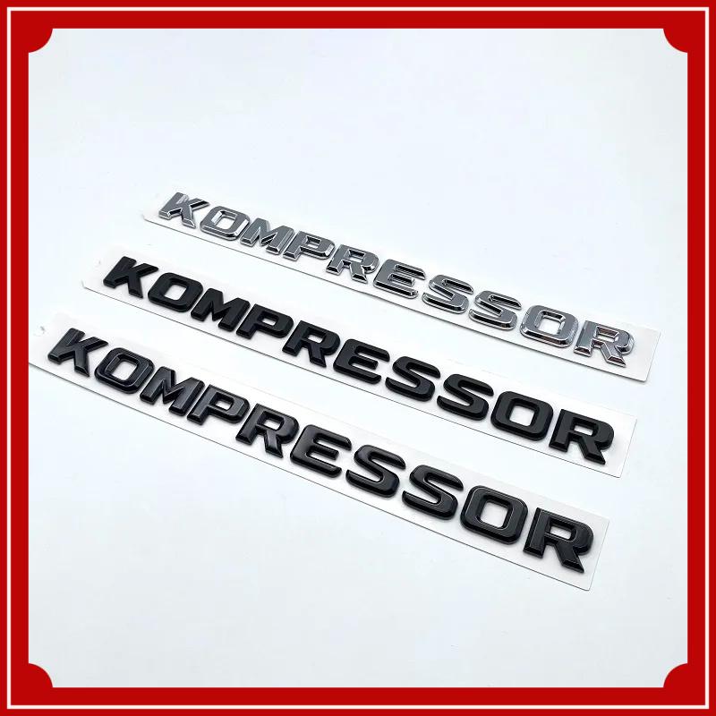 Chrome Black for Mercedes Benz Kompressor Emblem Rear Trunk Badge Lettering Stickers CLK SLK SL CLS ML A B C S R Class Accessori