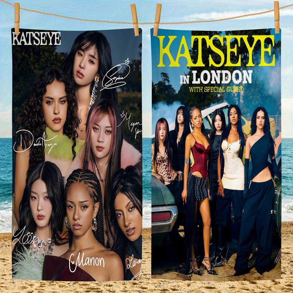 Group K-Katseye K-Pop Microfiber Blanket Quick Drying Beach Towels Oversized Printing Super Absorbent Pool Towel Blanket