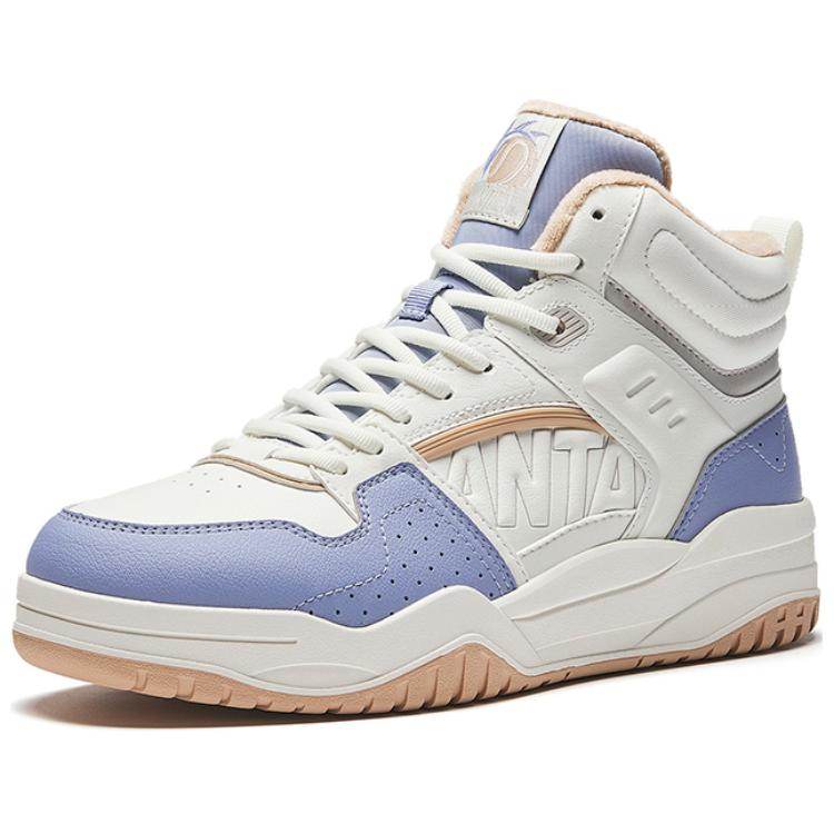 Anta Full Score удобные универсальные нескользящие теплые высокие скейт-кеды женские скейт-кеды белые синие 122448972-1