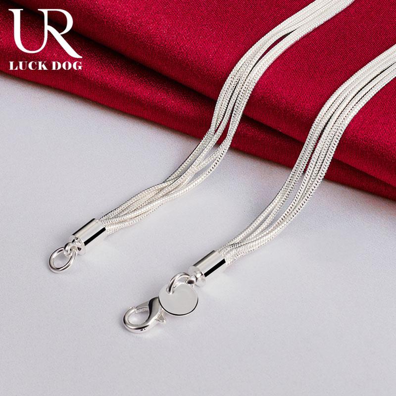 Ожерелье из стерлингового серебра 925 пробы со змеиной цепочкой и звездой, свадебная бижутерия