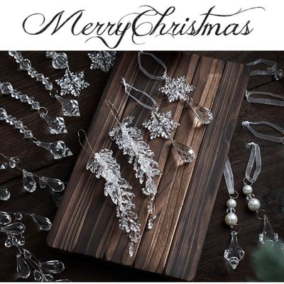 Прозрачные подвесные украшения Снежные бусины Звезда Украшение для рождественской елки Рождество