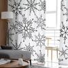 Hand Drawn Snowflake Tulle Curtains Living Room Kitchen Chiffon Curtain Bedroom Balcony Sheer Curtain Fashion Home Decor