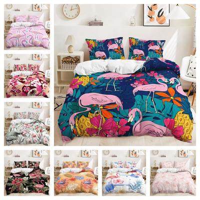 Пододеяльник 3D Flamingo, комплект постельного белья с рисунком животных, полный размер 2/3, с наволочками для подростков и мальчиков, пододеяльник из полиэстера 2/3
