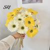 Realistic Artificial Flowers Gerbera with Bendable Stems Fake Silk African Flower Lifelike Boho Faux Wildflower for Wedding Bridal Party Home Kitchen