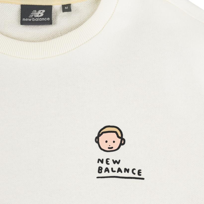 New Balance Толстовки Мужские Белые С Круглым Вырезом Умеренная Обычная NCA47111-IV