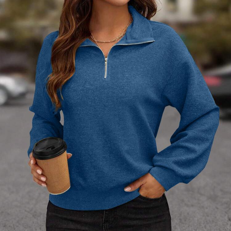 Women's Fashion Casual Fall Winter Solid Color Print Long Sleeve Pullovers & Long Sleeves