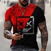 Funny XOXO Smiling Face Graphic 3D Printed Men's T-shirts Street Fashion Casual Sports Shirt Male O-Neck Oversized T-Shirt Tops