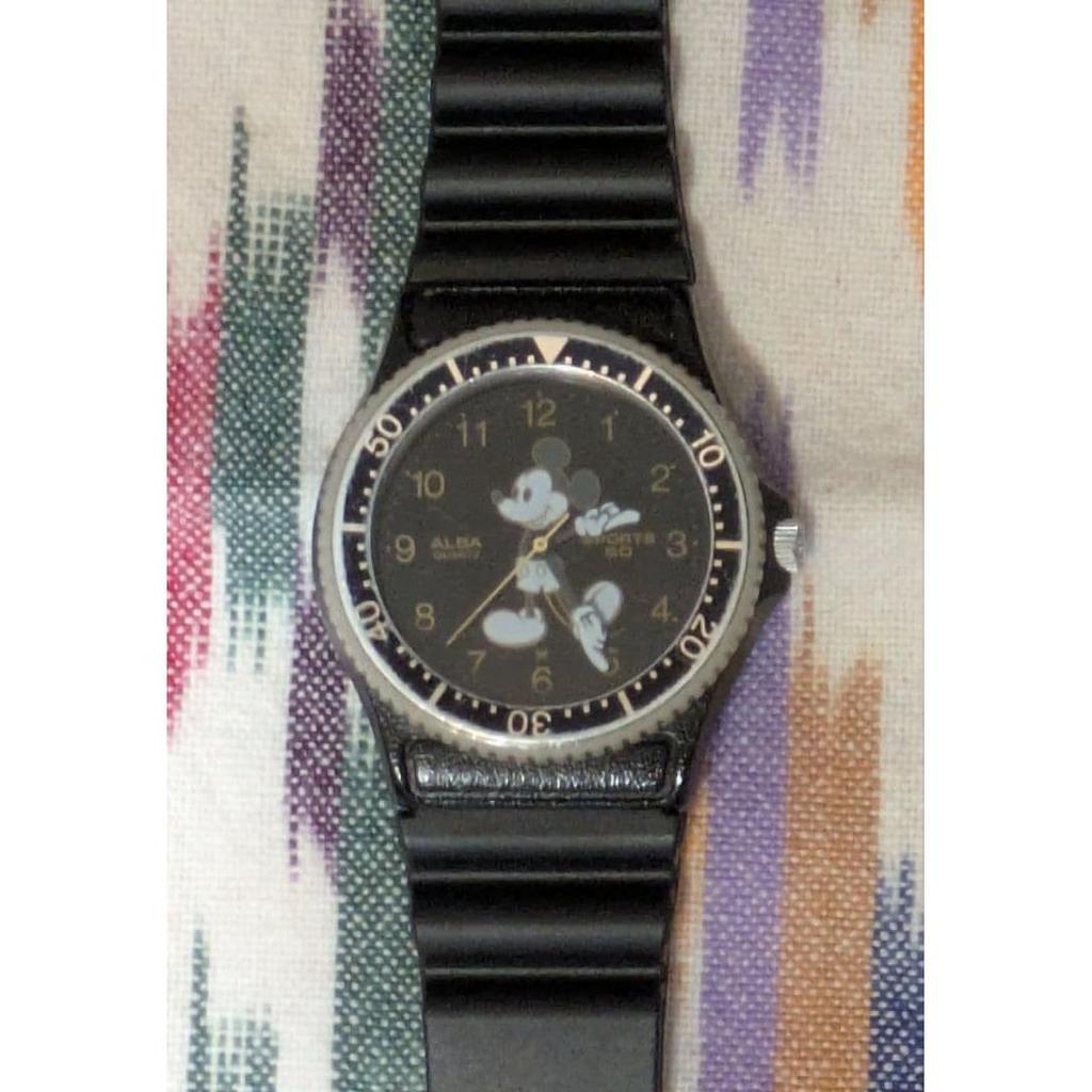 Б/у часы SEIKO ALBA SPORTS Монохромный Микки Маус