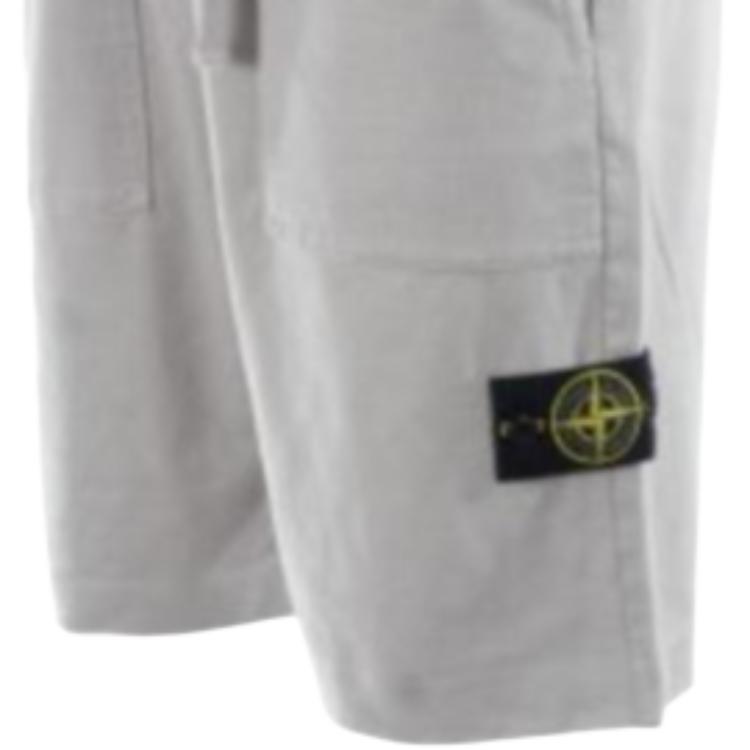 STONE ISLAND Логотип Шнурок Свободные Повседневные Шорты Мужские шорты Серый 801563850-V0064