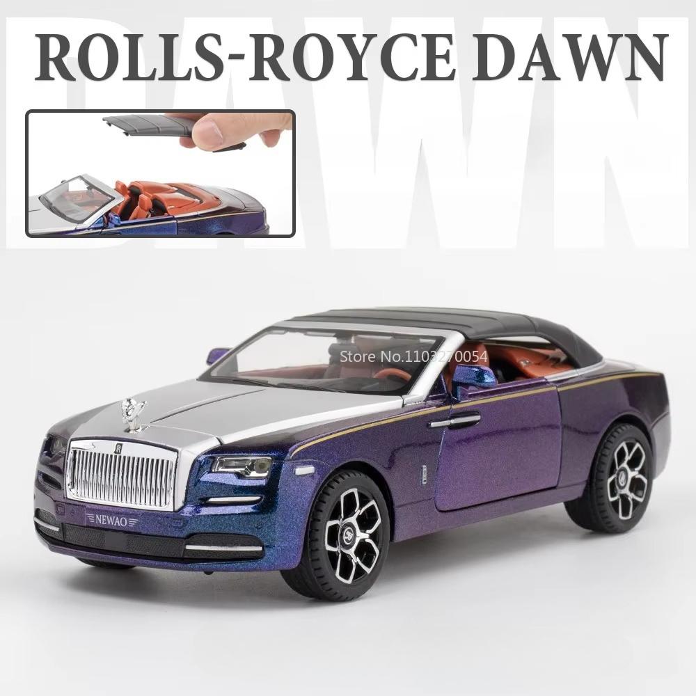 1:24 Rolls Royce Dawn Phantom Car Model Toy Simulation Convertible Sports Cars Sound Light Pull Back Models Collectible Item