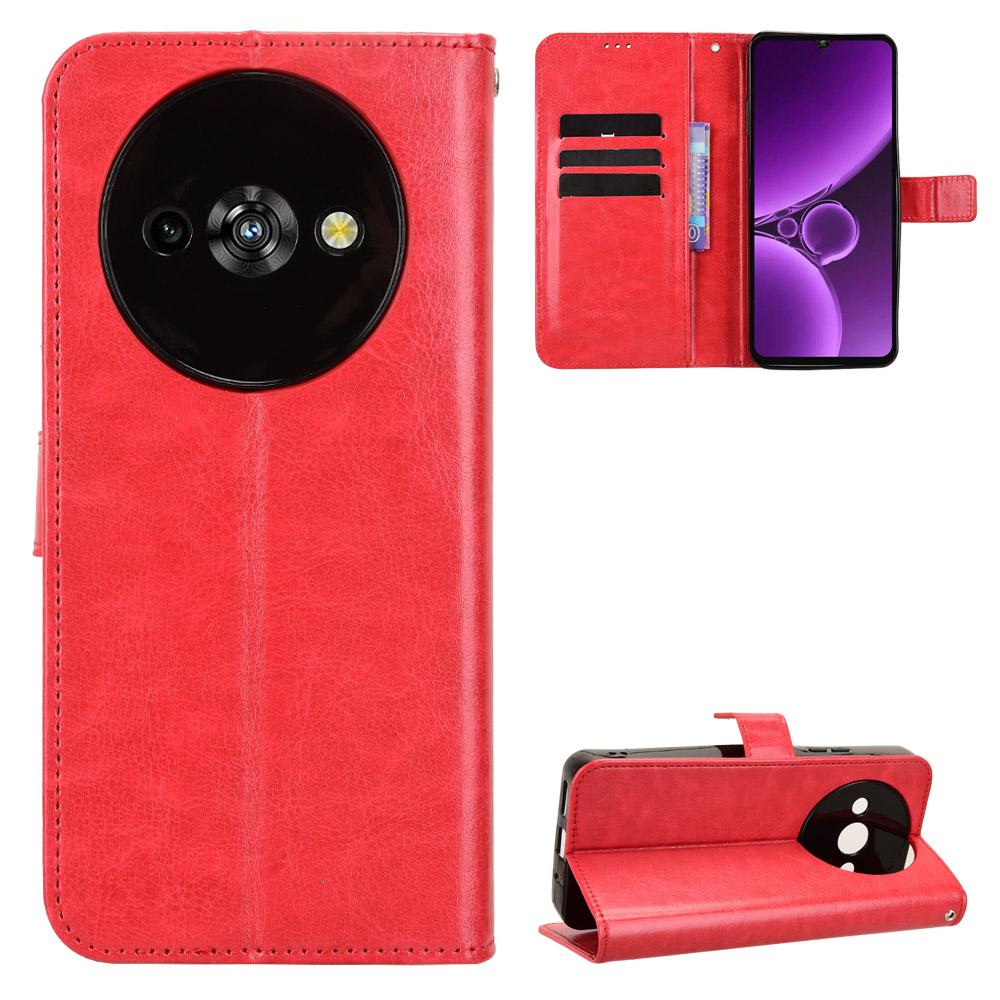 Для Oukitel C59 Pro Чехол из ПУ кожи с ремешком Текстура Crazy Horse Чехол-кошелек для телефона