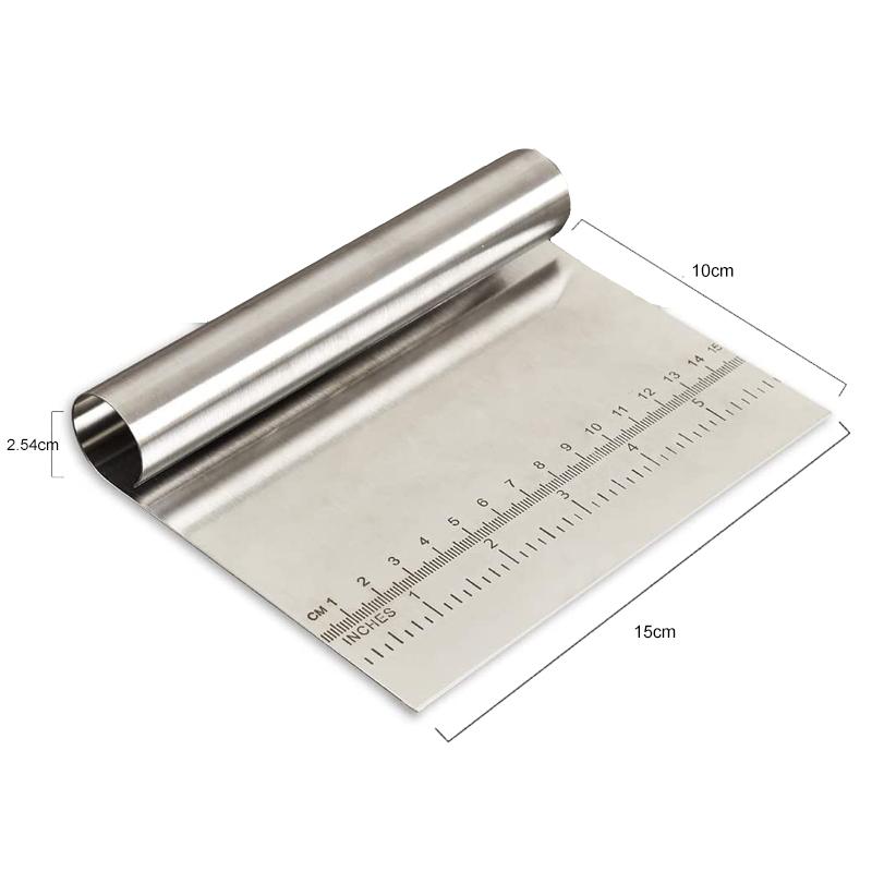 Скребок для теста из нержавеющей стали, резак для выпечки кондитерских изделий, скребок для теста для пиццы, резак для резки торта, кухонные аксессуары