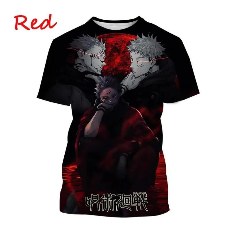 Футболка с 3D-печатью Jujutsu Kaisen, аниме-мода, круглый вырез, короткие рукава, повседневные топы унисекс, мужская одежда, футболки для косплея