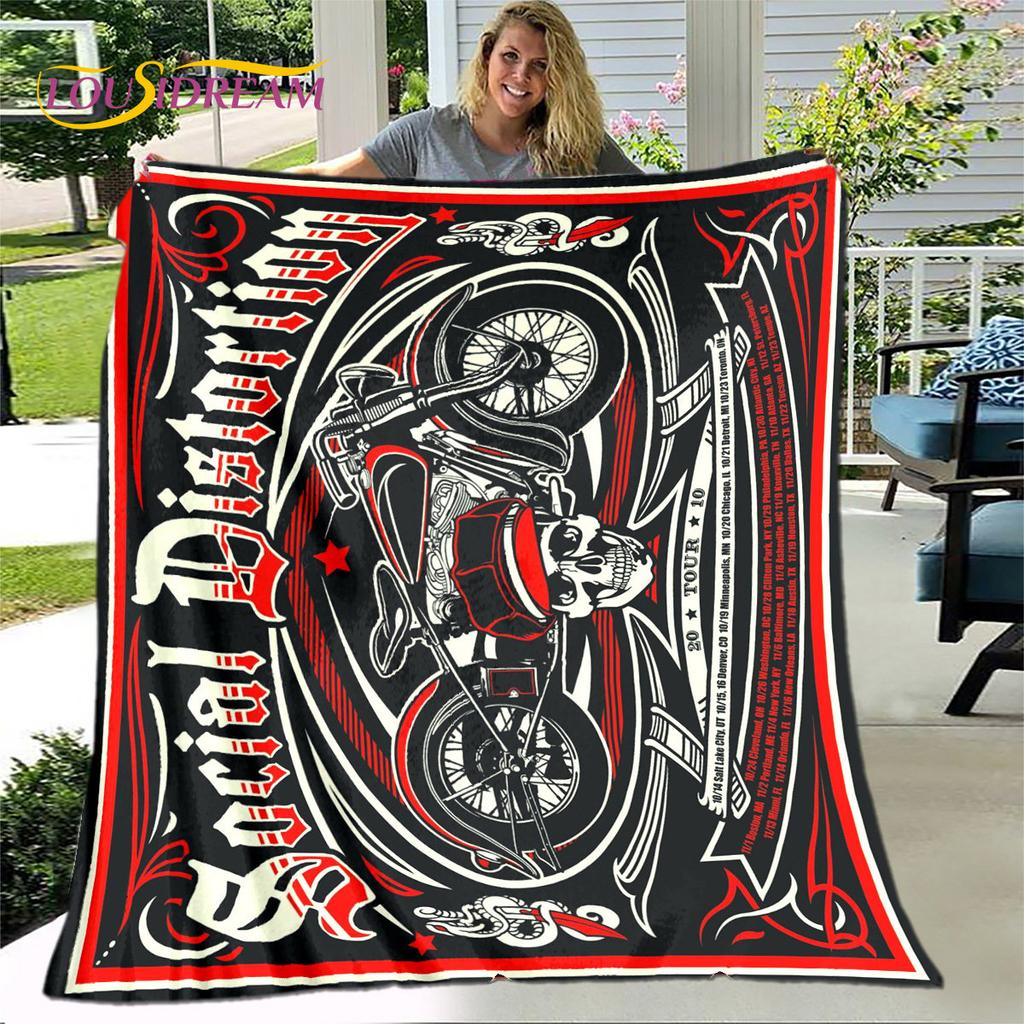 3D Retro Vintage Motorcycle Soft Plush Blanket,Flannel Blanket Throw Blanket for Living Room Bedroom Bed Sofa Picnic Cover Gift