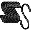 12pcs Iron Vinyl Coated S Hooks Black Heavy Duty S Hooks Non Slip Metal  S Hook  Garage