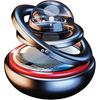 Solar Powered Car Air Freshener Interstellar Suspension Double Ring Aromatherapy (Black)