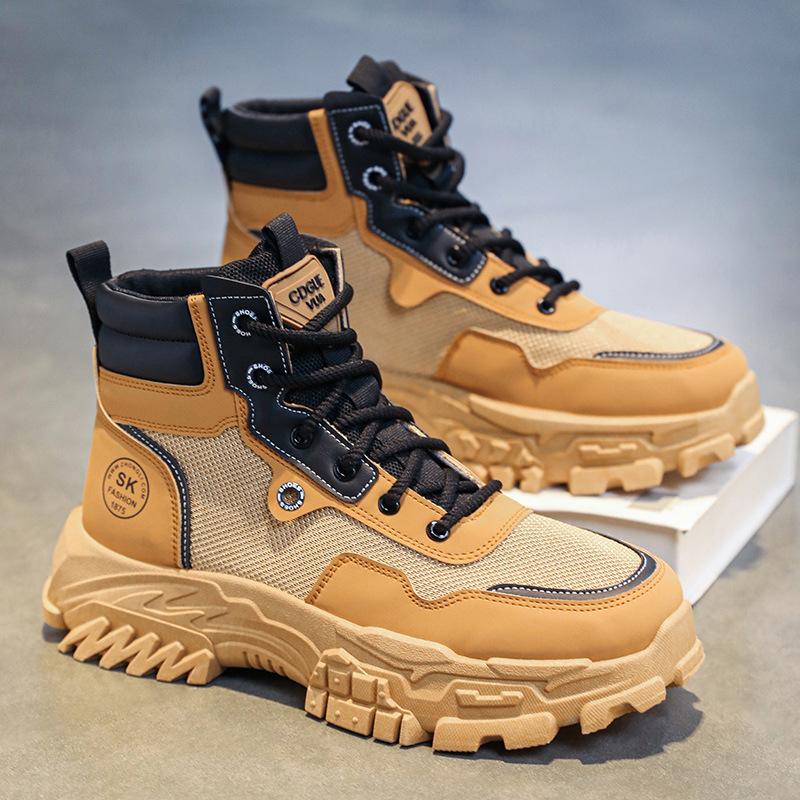 Мужские ботинки Desert, осенние повседневные высокие походные ботинки 2024 года, мужские тренировочные ботинки для активного отдыха в британском стиле, рабочая обувь в ретро-стиле, теннис