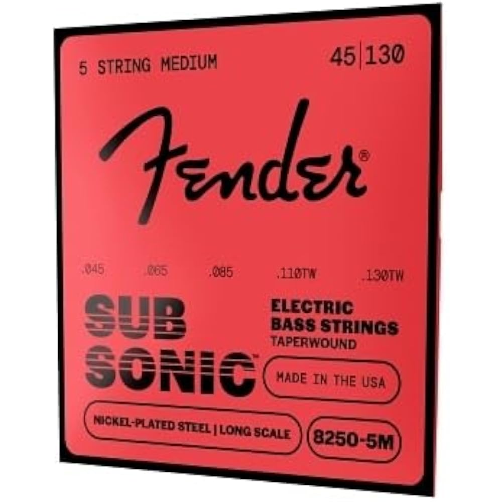 Fender Fender Струны для электробаса SubSonic™ 8250-5M Басовые струны, Никелированная сталь с конической обмоткой...