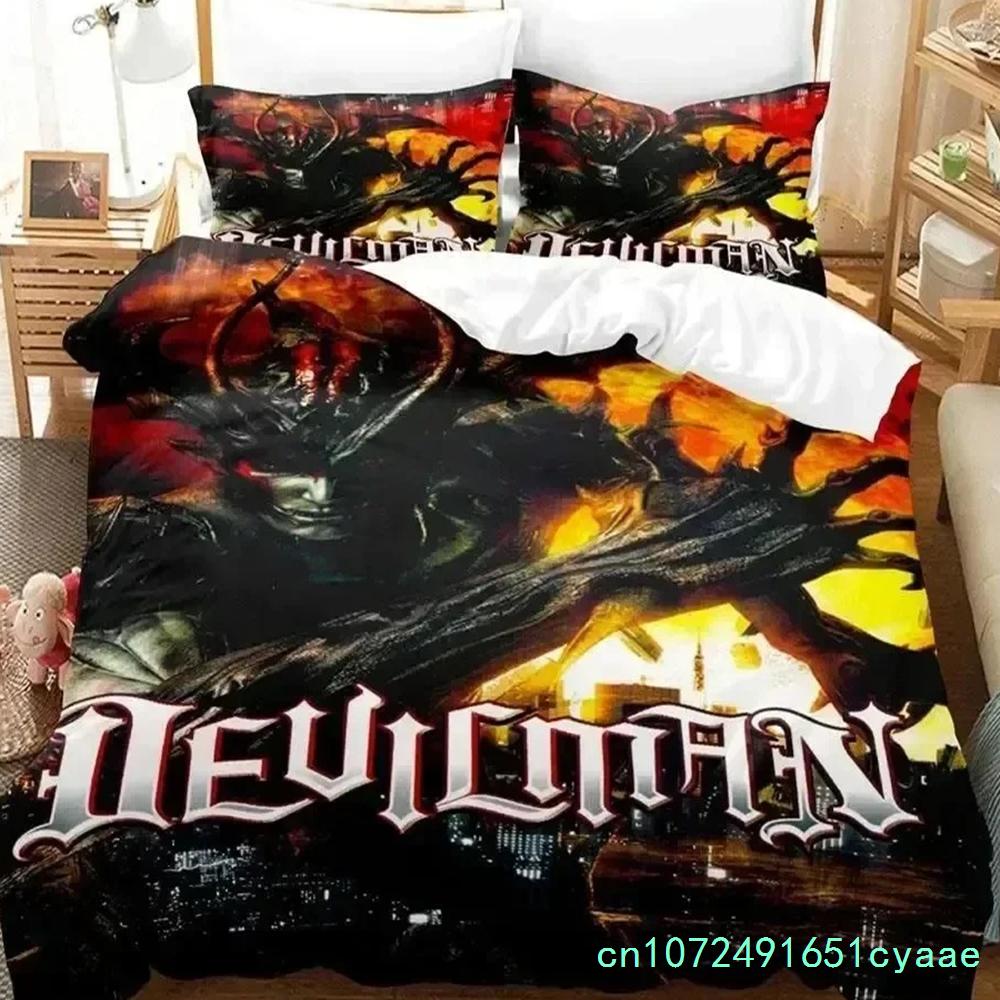 3D Печать Аниме Devilman Crybaby Комплект Постельного Белья Пододеяльник Комплект Постельного Белья Чехол на Одеяло Наволочка Королева Мальчики Взрослый Комплект Постельного Белья