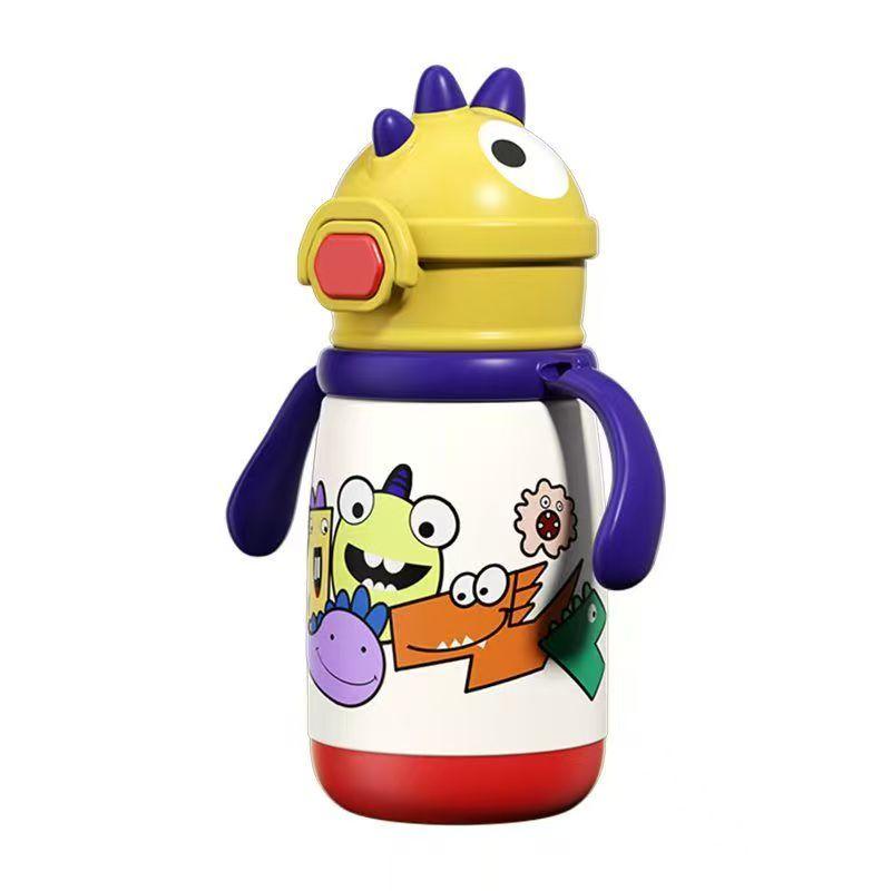 Мультяшная бутылка для воды с термоизоляцией «Динозавр» из нержавеющей стали 316, бутылка-термос для детей, для путешествий или в школу, сохраняет воду горячей/холодной