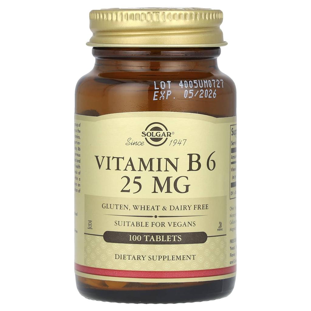 Vitamin B6, 25Mg, 100 Tablets
