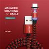 USLION Магнитный кабель Светодиодный нейлоновый кабель Micro USB Type C Зарядное устройство для Iphone USB-C Магнитный шнур Type-C