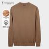 Caizi Men's 100% Wool Crewneck Pullover Sweater