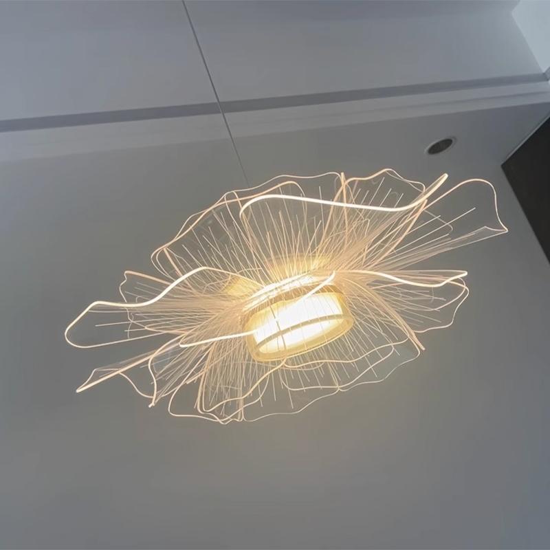 Современная минималистичная люстра для гостиной, креативная лампа-лепесток, лампа для спальни, роскошные лампы