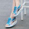 Fashion Women's Sandals Mesh Platform Wedge Breathable Rocking Shoes Casual Lace-up Med (3cm-5cm) Comfortable Sports and Leisure Shoes