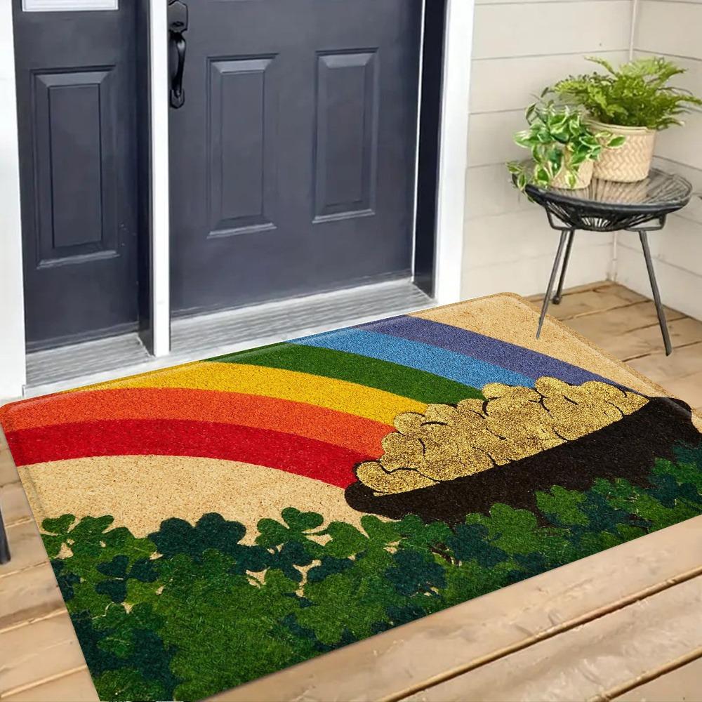 1PC Rainbow Pattern Kitchen Rugs Non-Slip Home Door Mats Pop design Bathroom Rug Bath Mat Carpet for Home Sink Laundry Decor