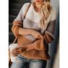 Women's Autumn and Winter Chunky Line Matching Pullover Sweater