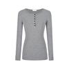 Women's Slim Fit Button Down Long Sleeve Shirt Early Autumn Simple Top Student Shoulder Inner Wear Bottoming Blouse