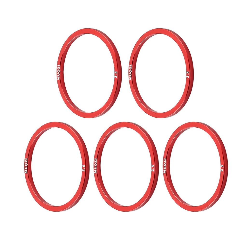 5 Pieces Bicycle Washer Set Cassette Hub Sprocket Gasket Flywheel Hub Aluminum Alloy Spacer for BB68 BB73 BB90 BB92 Inner Diameter Thickness (Red,