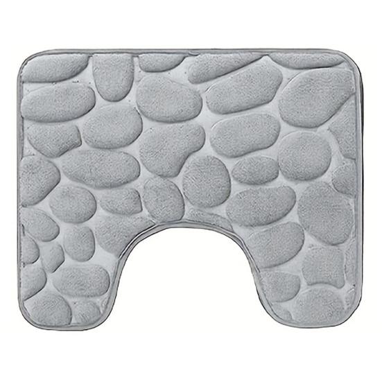 Toilet Floor Mat Wear Resistant Super Absorbent Non-Slip Design Decorative Bathroom U-shaped Floor Mat