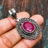 Рубин(Смоделированный), Замечательный ювелирный кулон ручной работы из стерлингового серебра 925 пробы с драгоценным камнем
